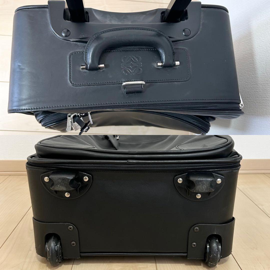 希少✨ ロエベ アナグラム キャリーケース ブラック レザー 大容量