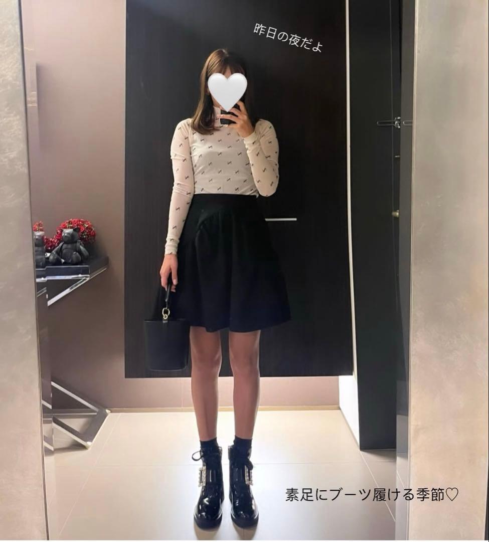 お値下げ⭐︎未使用⭐︎ Pachmanパハマン　フレアスカート ひざ丈38ブラック