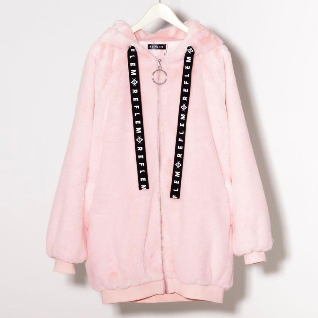 REFREM レフレム うさ耳BIGファーパーカー ピンク
