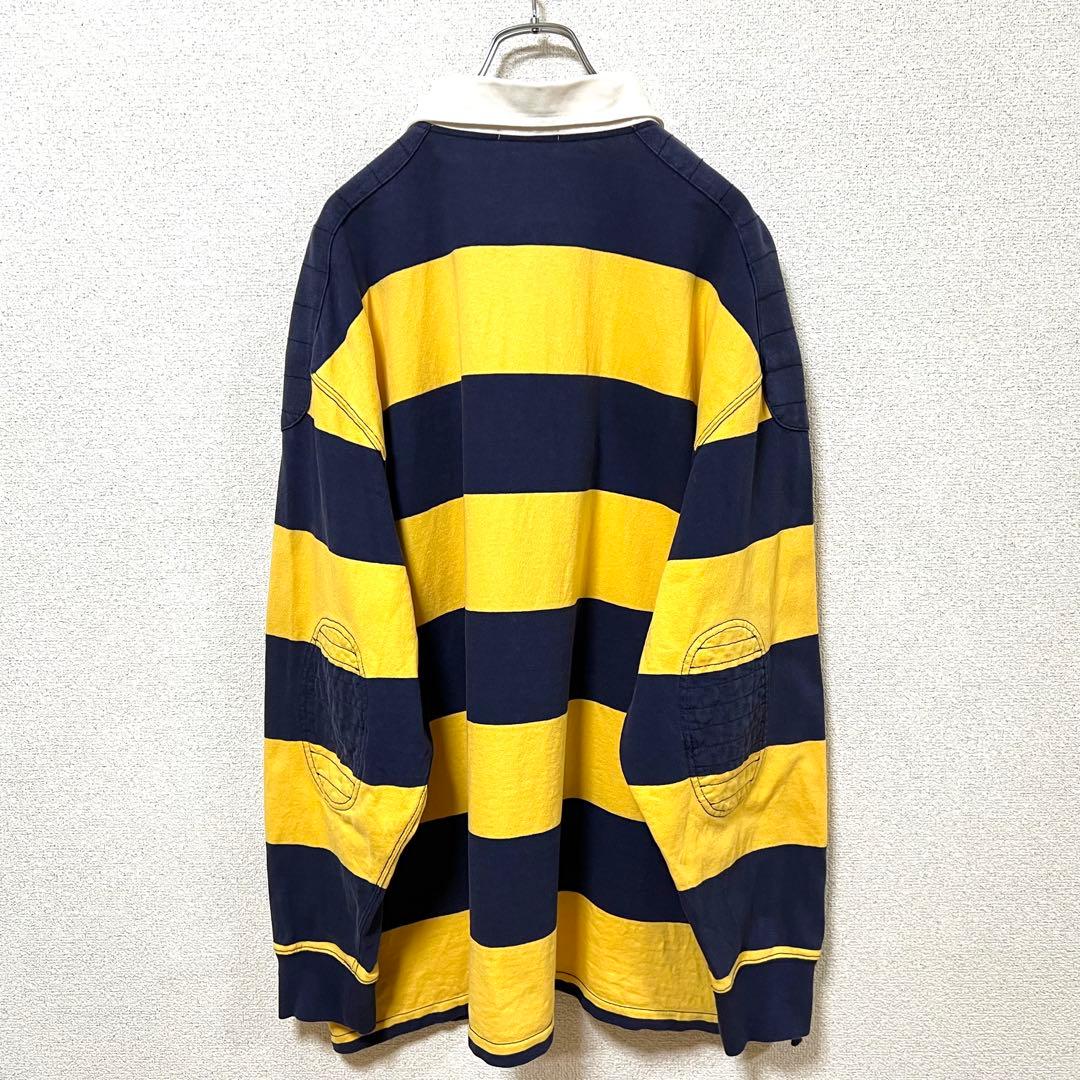 【良品】POLO Ralph Lauren 太ボーダー ラガーシャツ 3XB