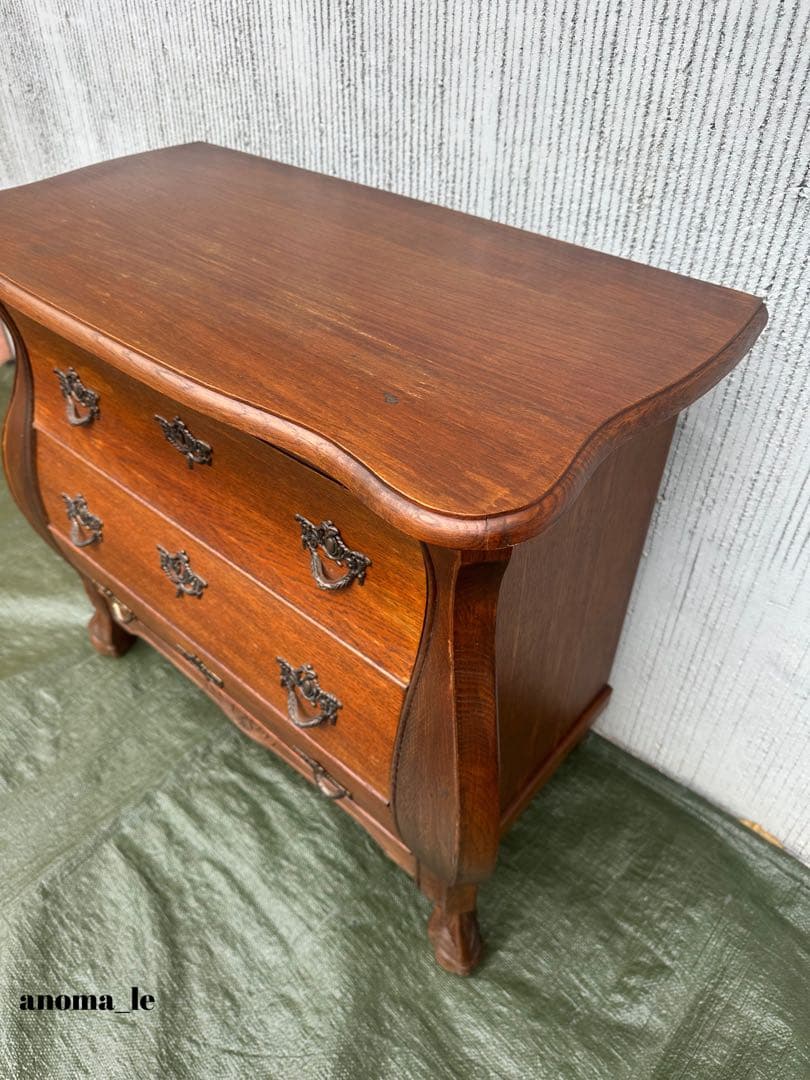 5007【チェスト】コモードチェスト　オーク　ボール＆クロウ　アンティーク