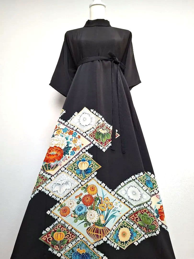 着物リメイクワンピース3631