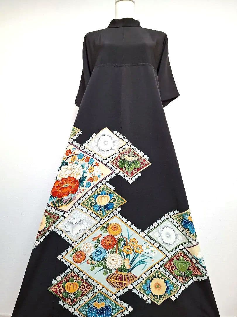 着物リメイクワンピース3631