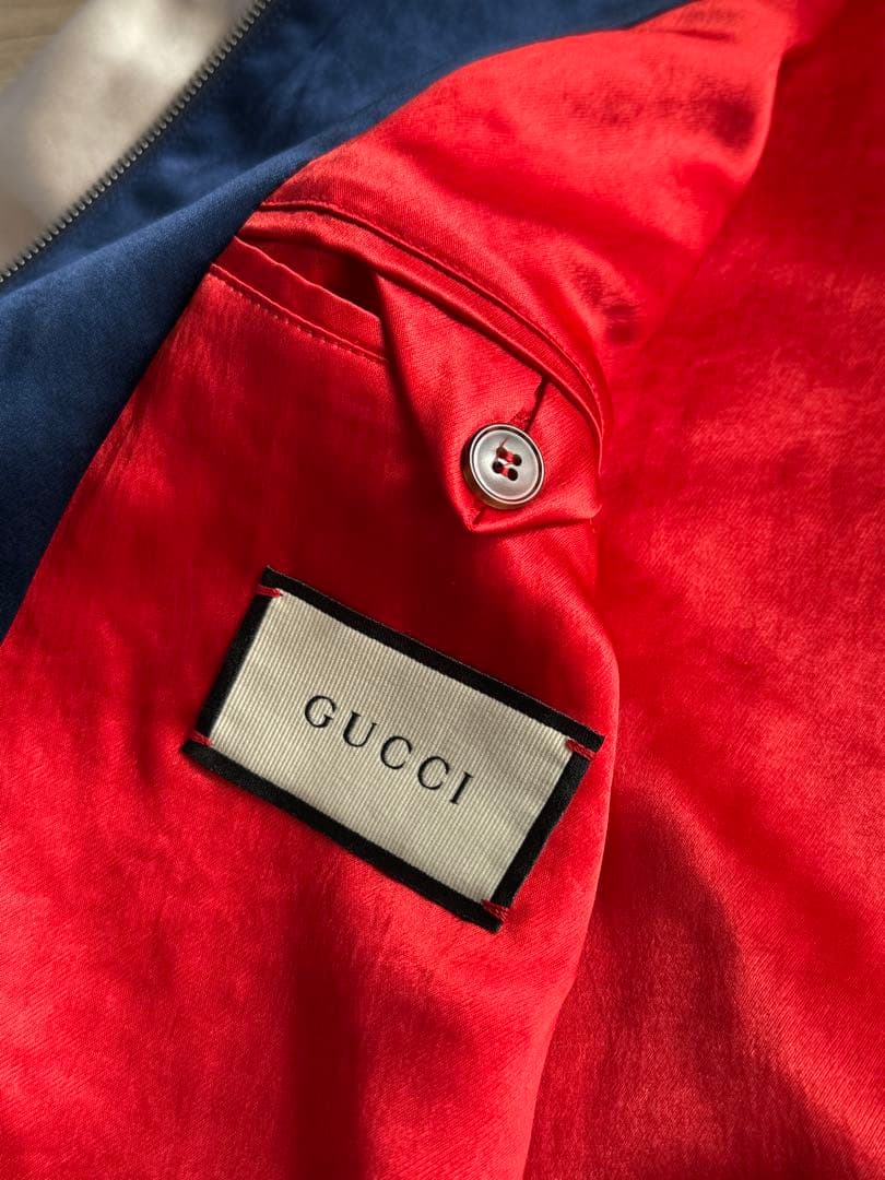GUCCI スタジャン ネイビー ホワイト レッド