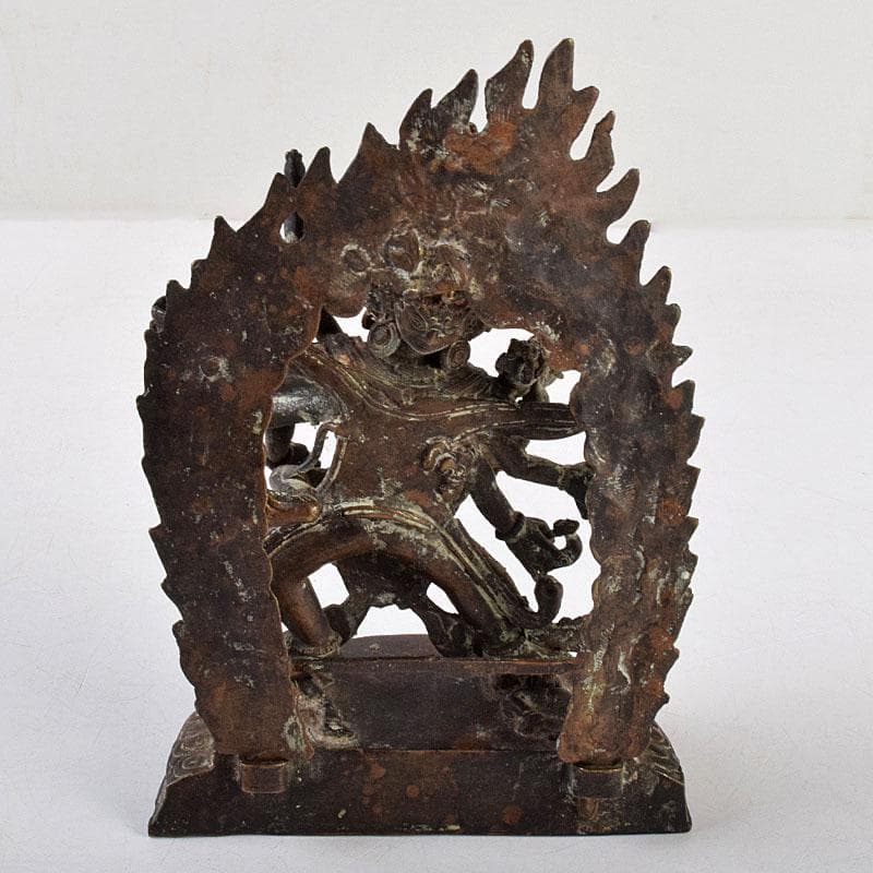 中国　古銅　チベット仏　歓喜仏　仏像　時代箱付　D　R9110