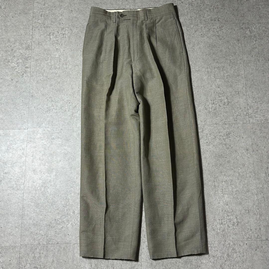 90s Giorgio Armani リネンビスコース セットアップ ベージュ