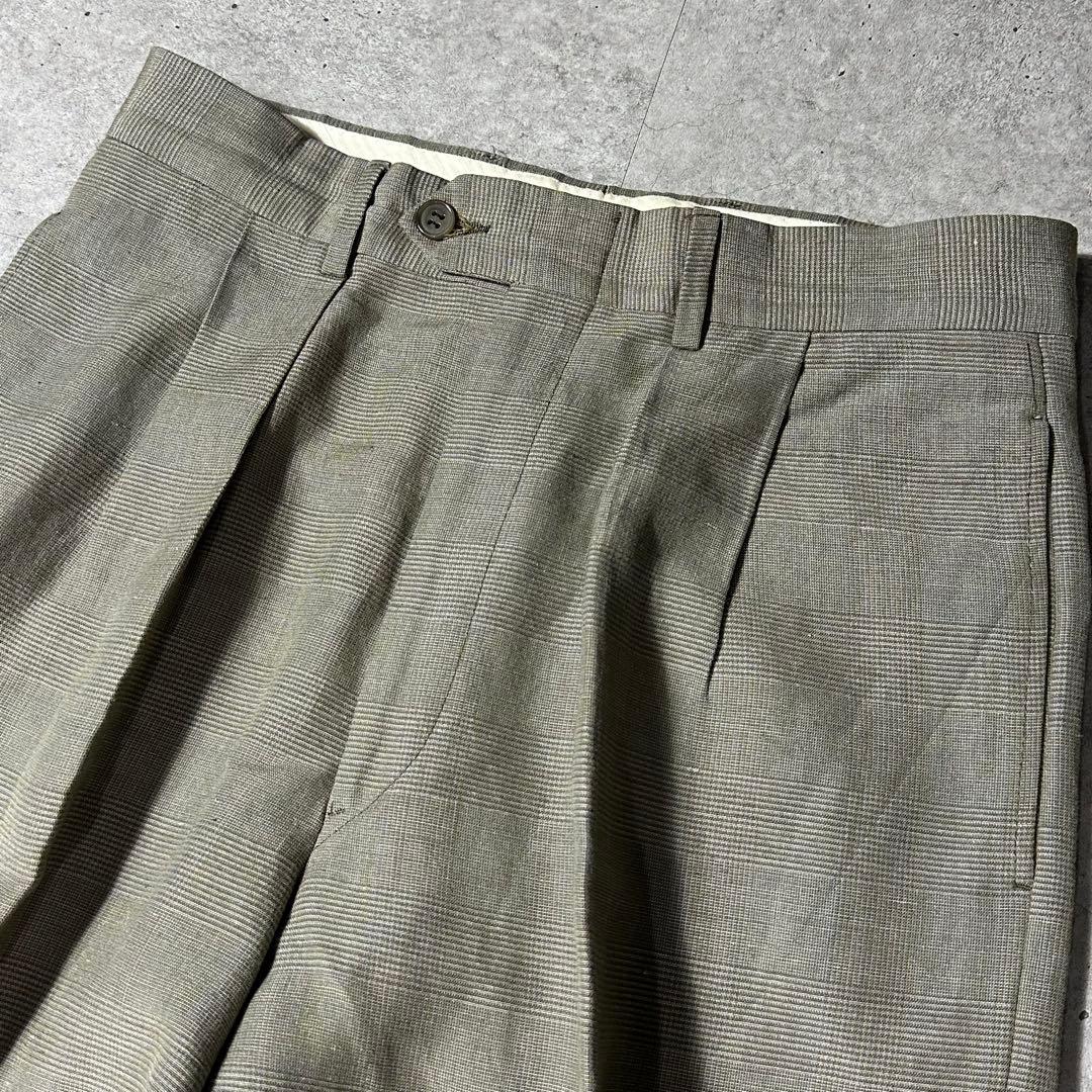 90s Giorgio Armani リネンビスコース セットアップ ベージュ