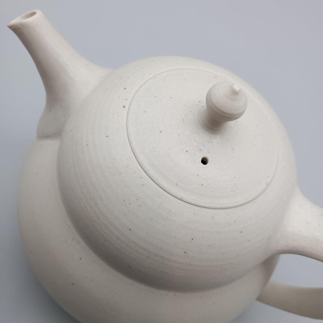 加藤 財 ひさご型 ポット 急須 財ポット 現代作家 白