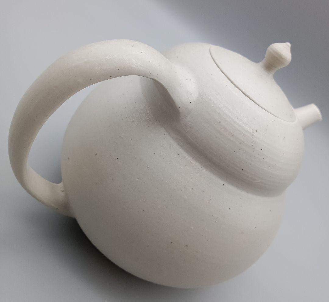 加藤 財 ひさご型 ポット 急須 財ポット 現代作家 白