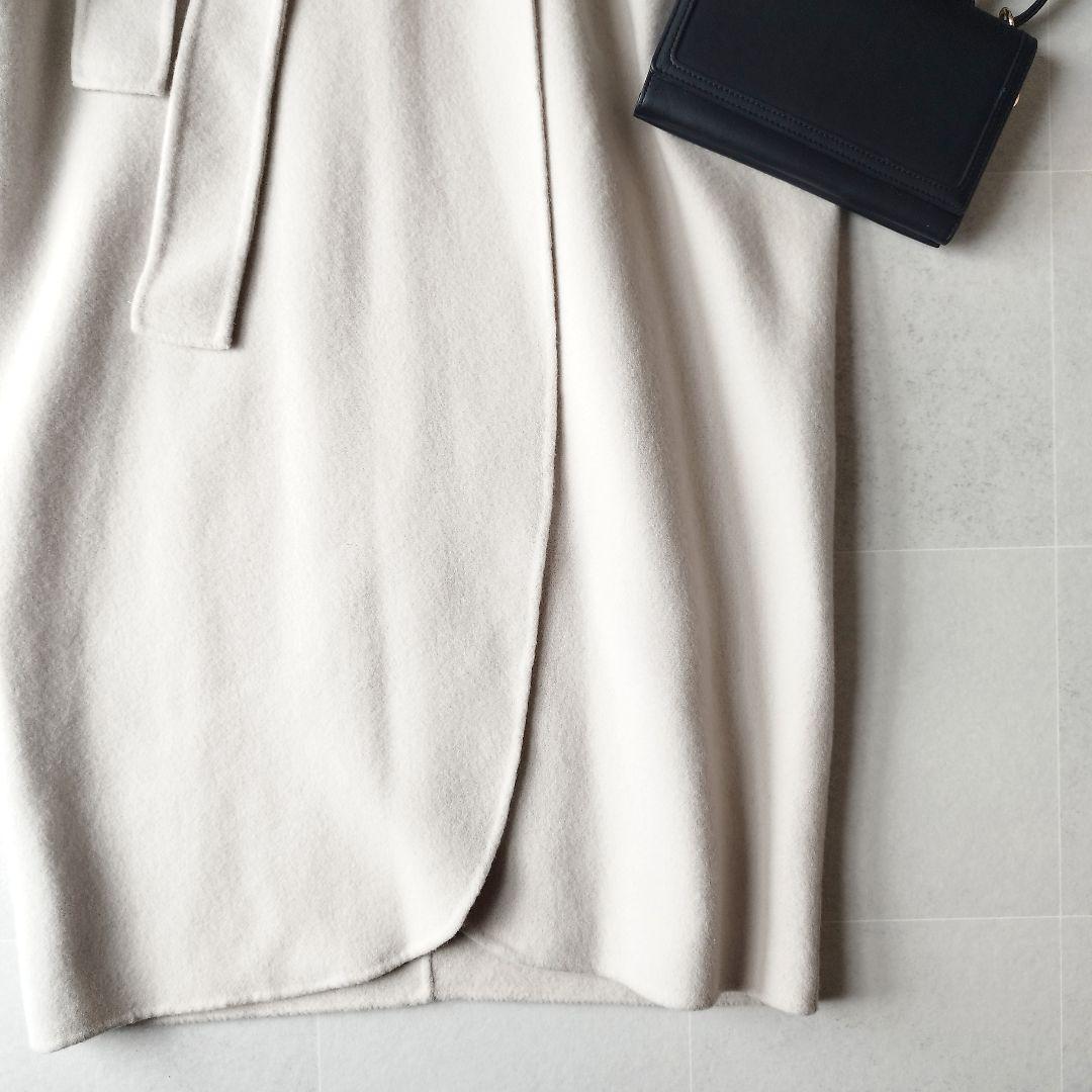 春カラー ミラオーウェン 袖ボリューム接結ノーカラーコート ふっくら袖