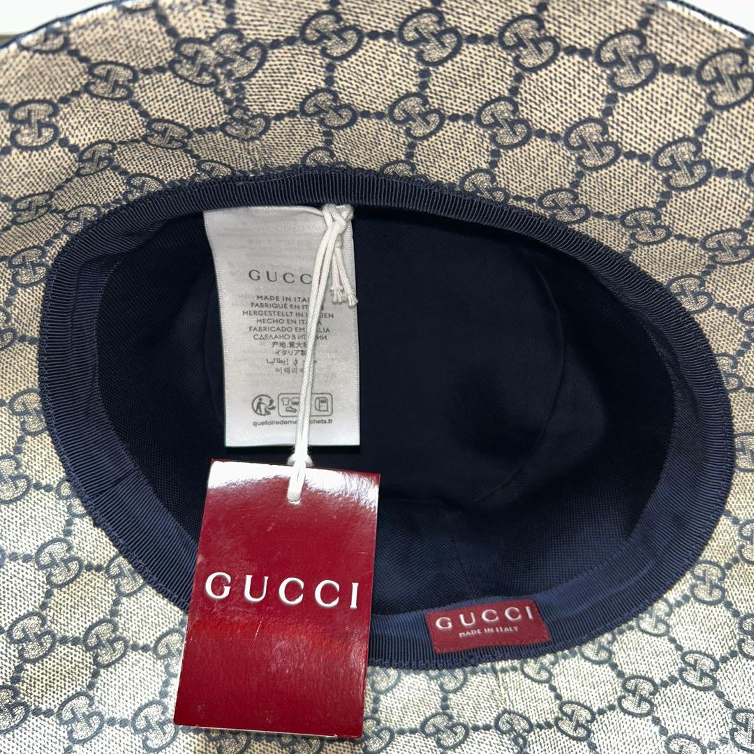 GUCCI グッチ レザーデニムバケットハット