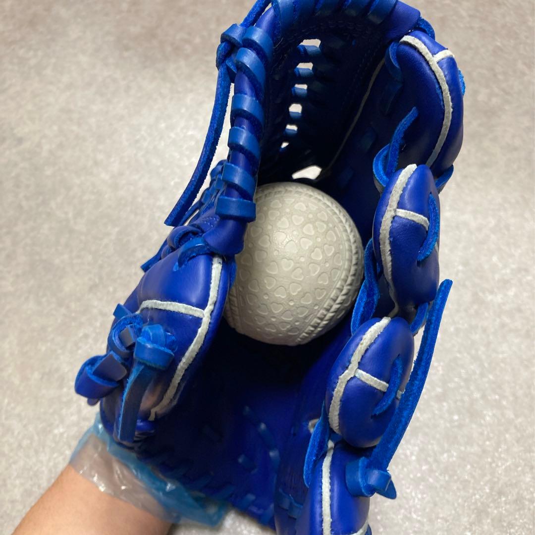 ゼット 一般 大人用 軟式 内野 野球 グローブ グラブ ほぼ未使用品 人気の青