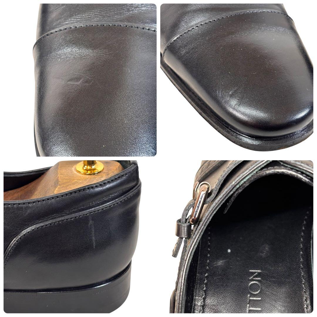 ルイヴィトン 6 1/2 25.5 レザー ビジネス モンクストラップ ブラック