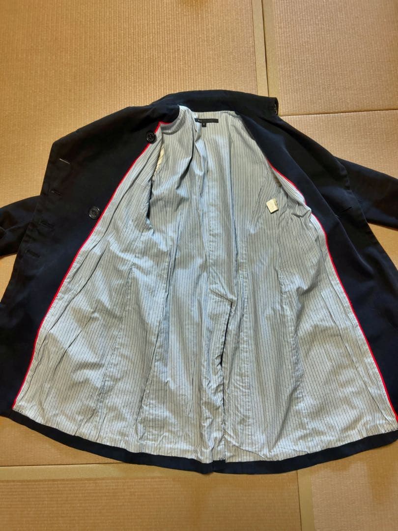 MARCJACOBS黒　コーデュロイ　ダブルボタン　6 ベルトコート2WAY