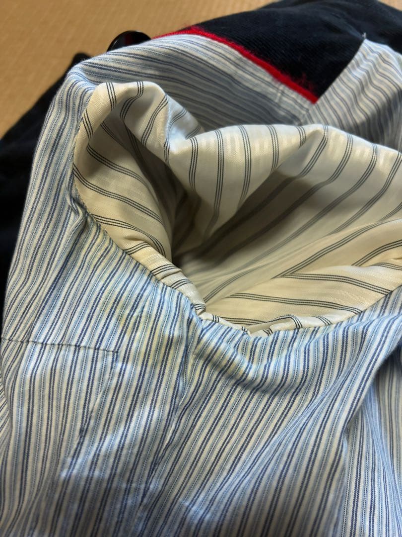 MARCJACOBS黒　コーデュロイ　ダブルボタン　6 ベルトコート2WAY