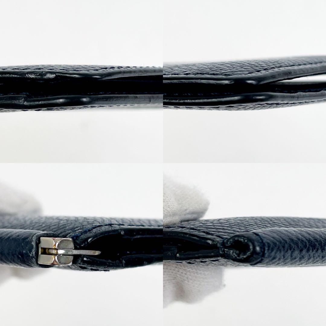 ✨美品✨ペッレモルビダ　マネークリップ　折り財布　日本製　ネイビー