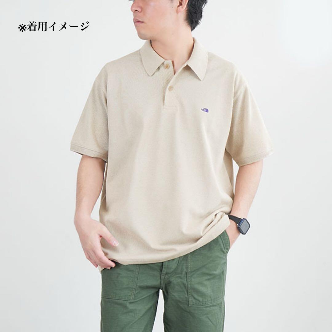 【新品】M ノースフェイス パープルレーベル ポロシャツ モスステッチ クリーム