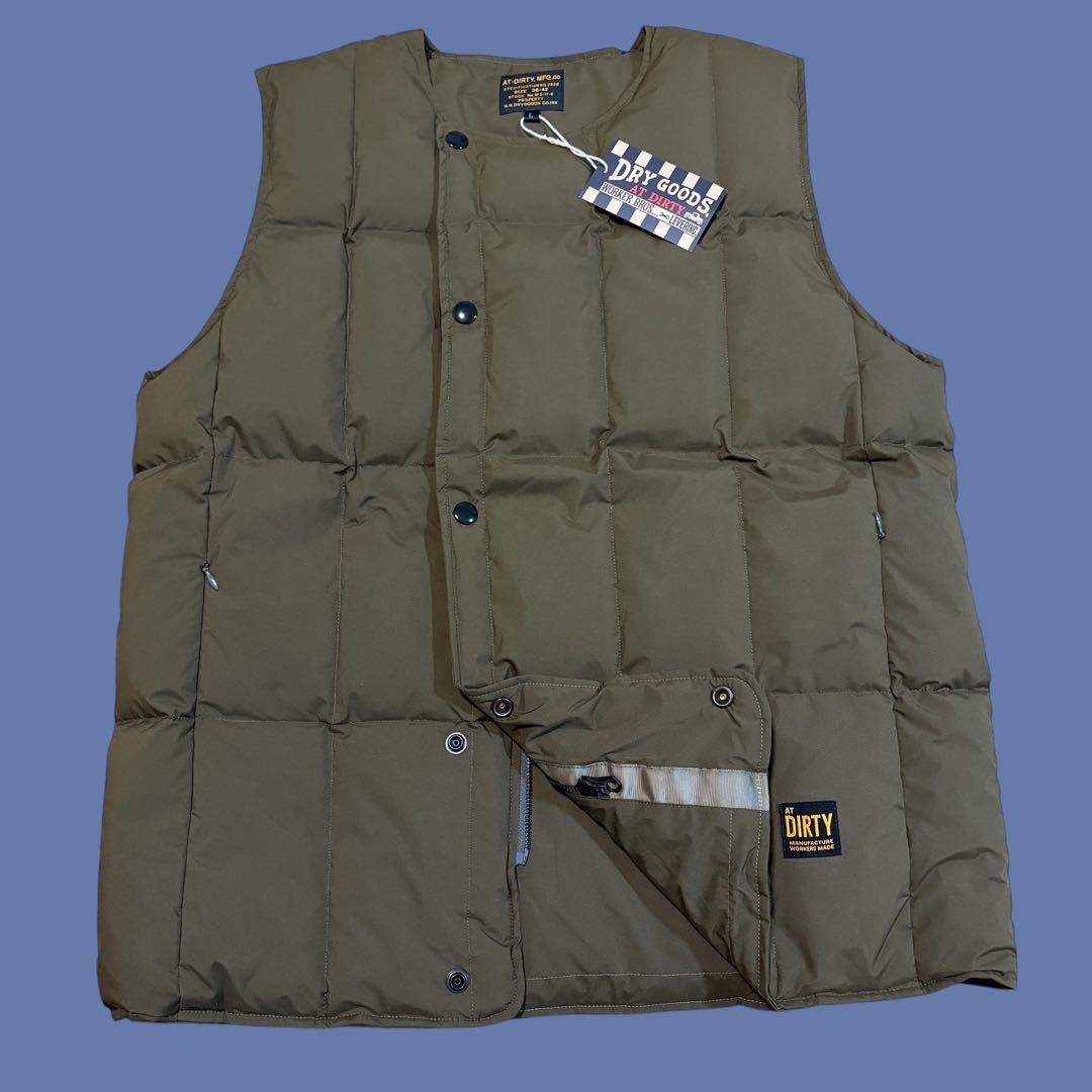 ★新品タグ付き★ AT-DIRTY カーキ　 ダウンベスト　キルティング