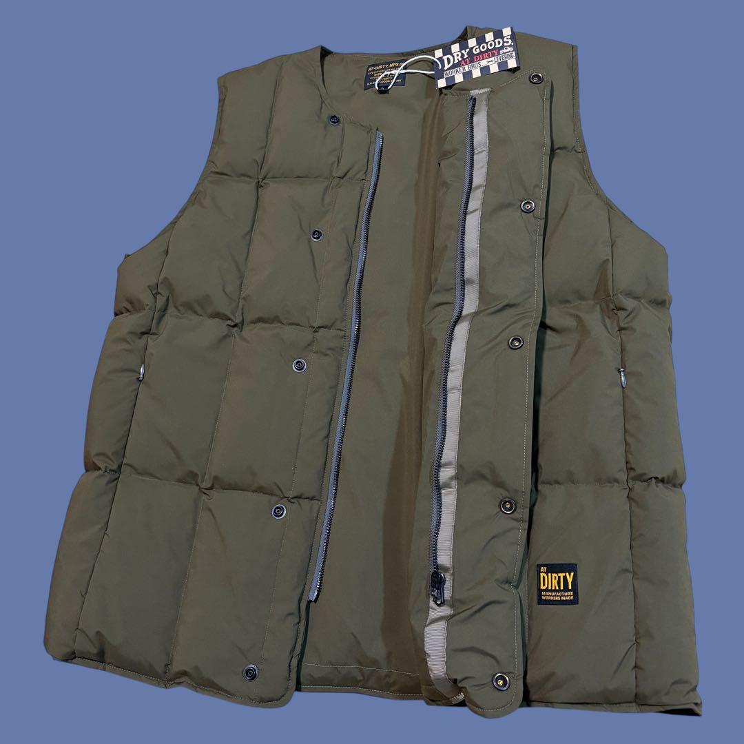 ★新品タグ付き★ AT-DIRTY カーキ　 ダウンベスト　キルティング