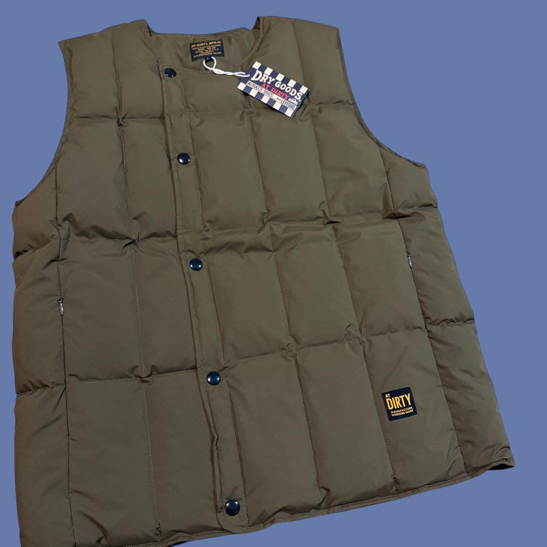 ★新品タグ付き★ AT-DIRTY カーキ　 ダウンベスト　キルティング