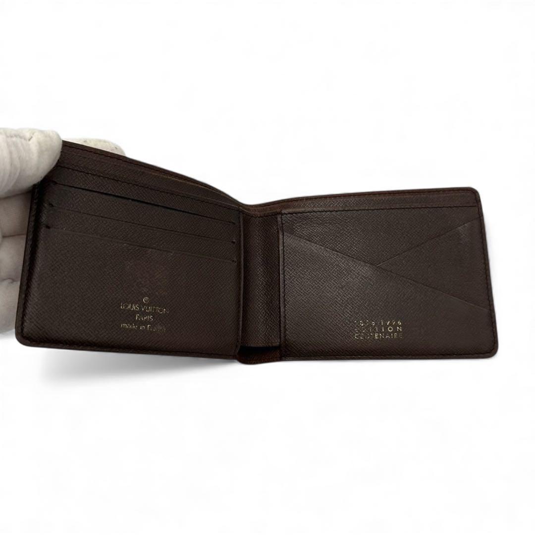 【美品】ルイヴィトン 二つ折り財布 ポルトフォイユ・ミュルティプル ダミエエベヌ