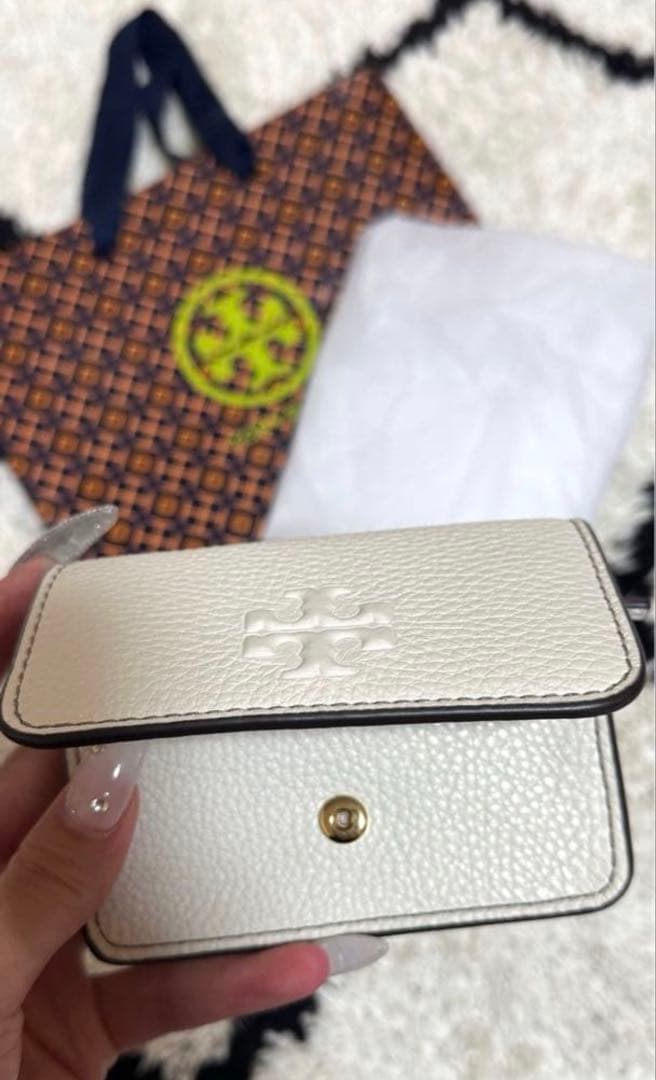 Tory Burch ホワイト レザー キーケース