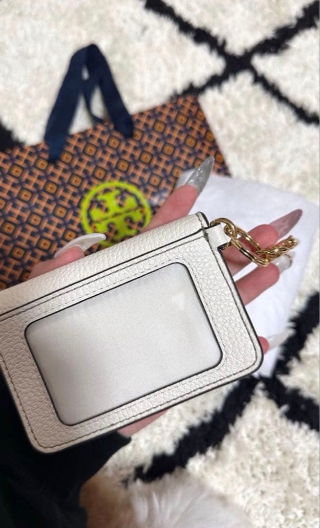 Tory Burch ホワイト レザー キーケース