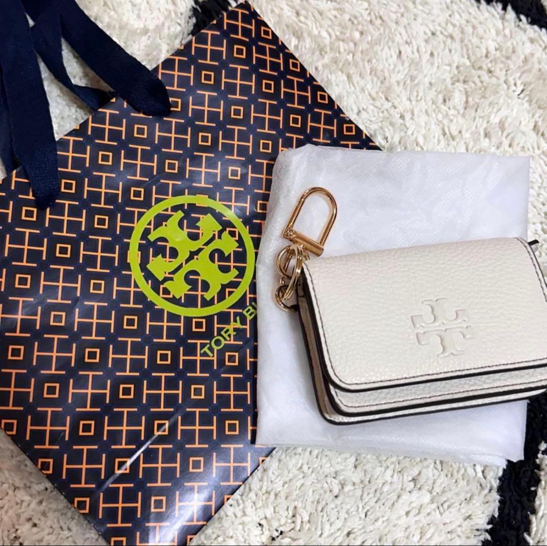 Tory Burch ホワイト レザー キーケース