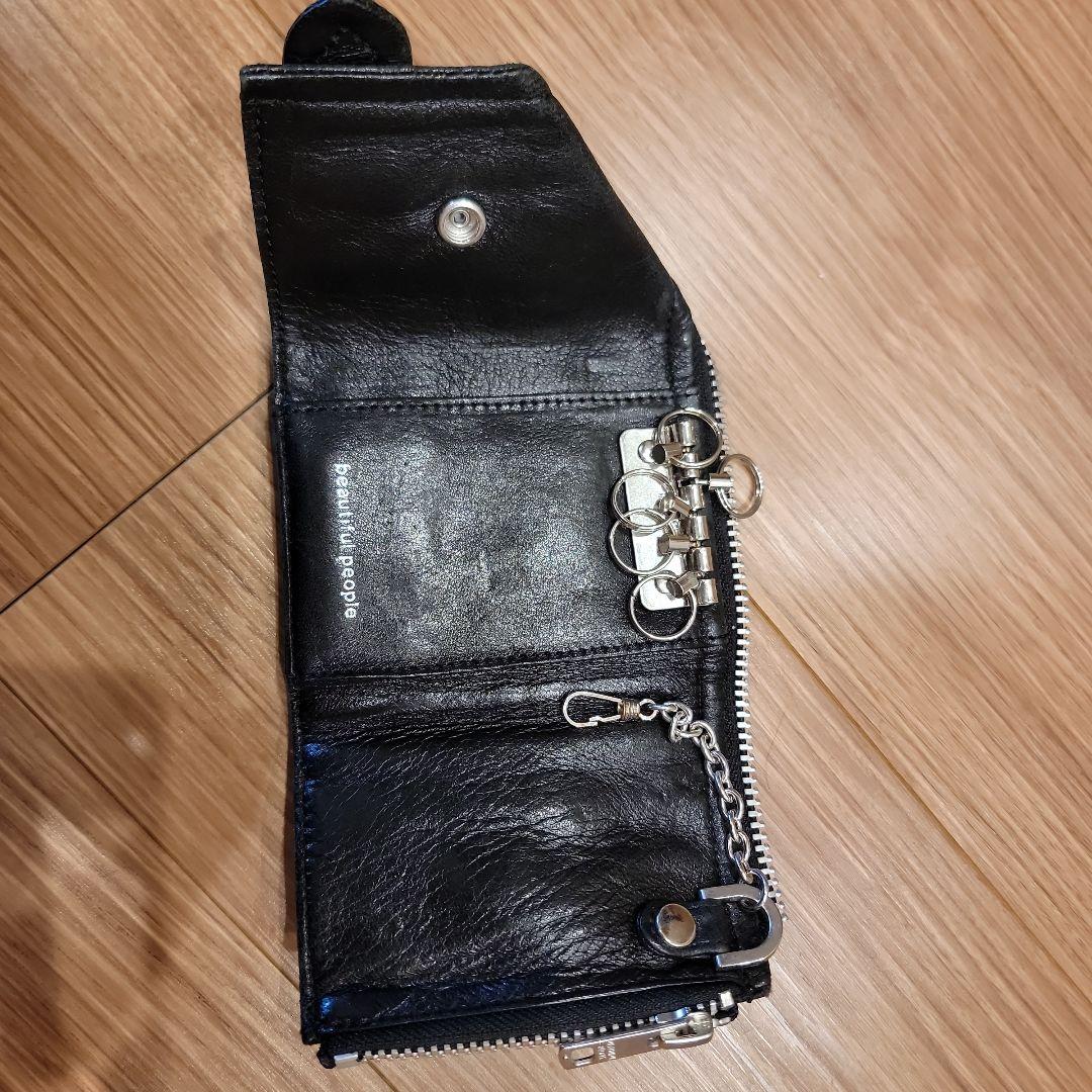 beautiful people ライダース レザーキーケース　ブラック