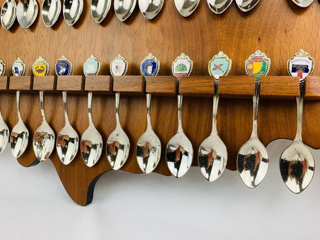 USA型　木製スプーンラック　アメリカ州　スーベニアスプーンラック　セット