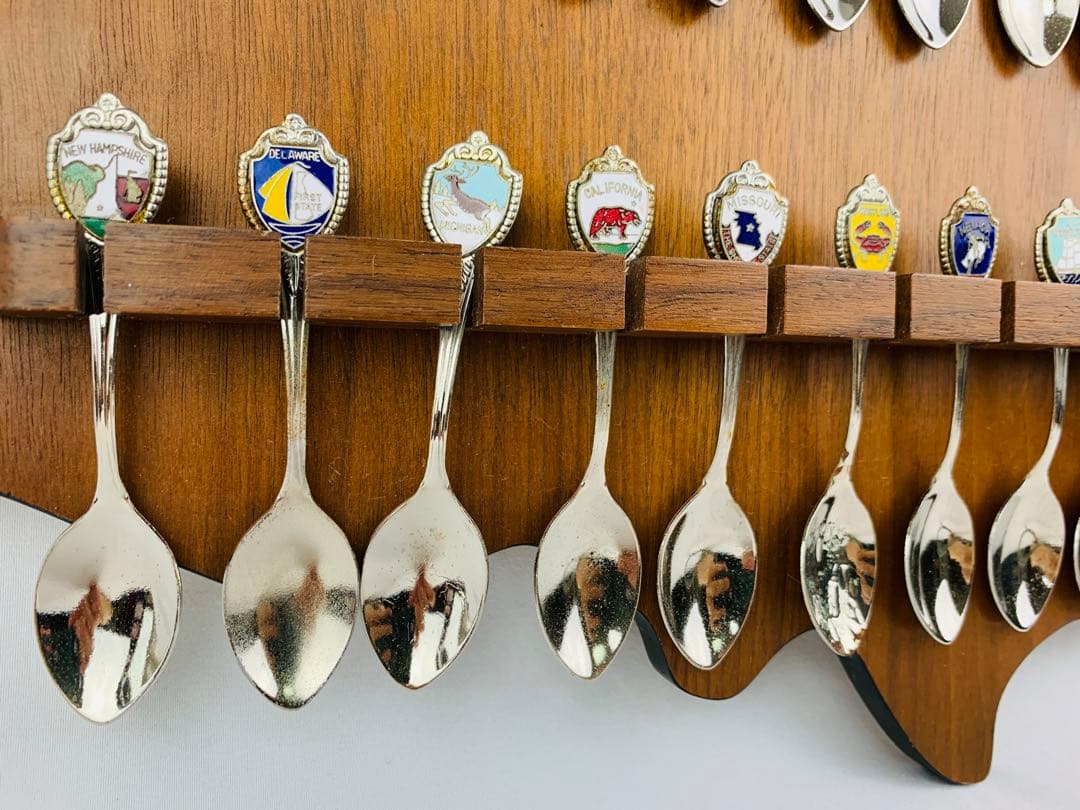 USA型　木製スプーンラック　アメリカ州　スーベニアスプーンラック　セット