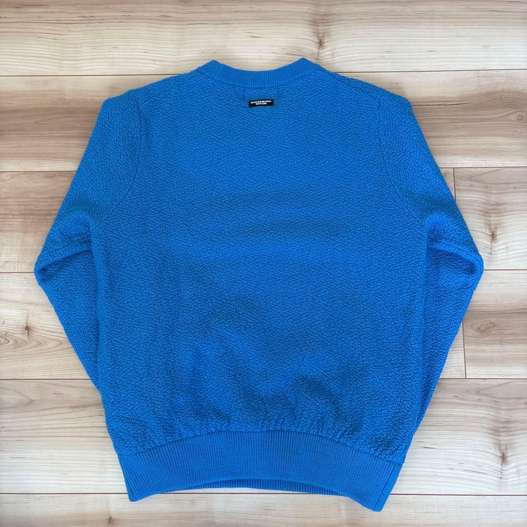 マスターバニー　裏地付き　ロゴ　ニット　セーター　ブルー　青　1サイズ　Ｍ