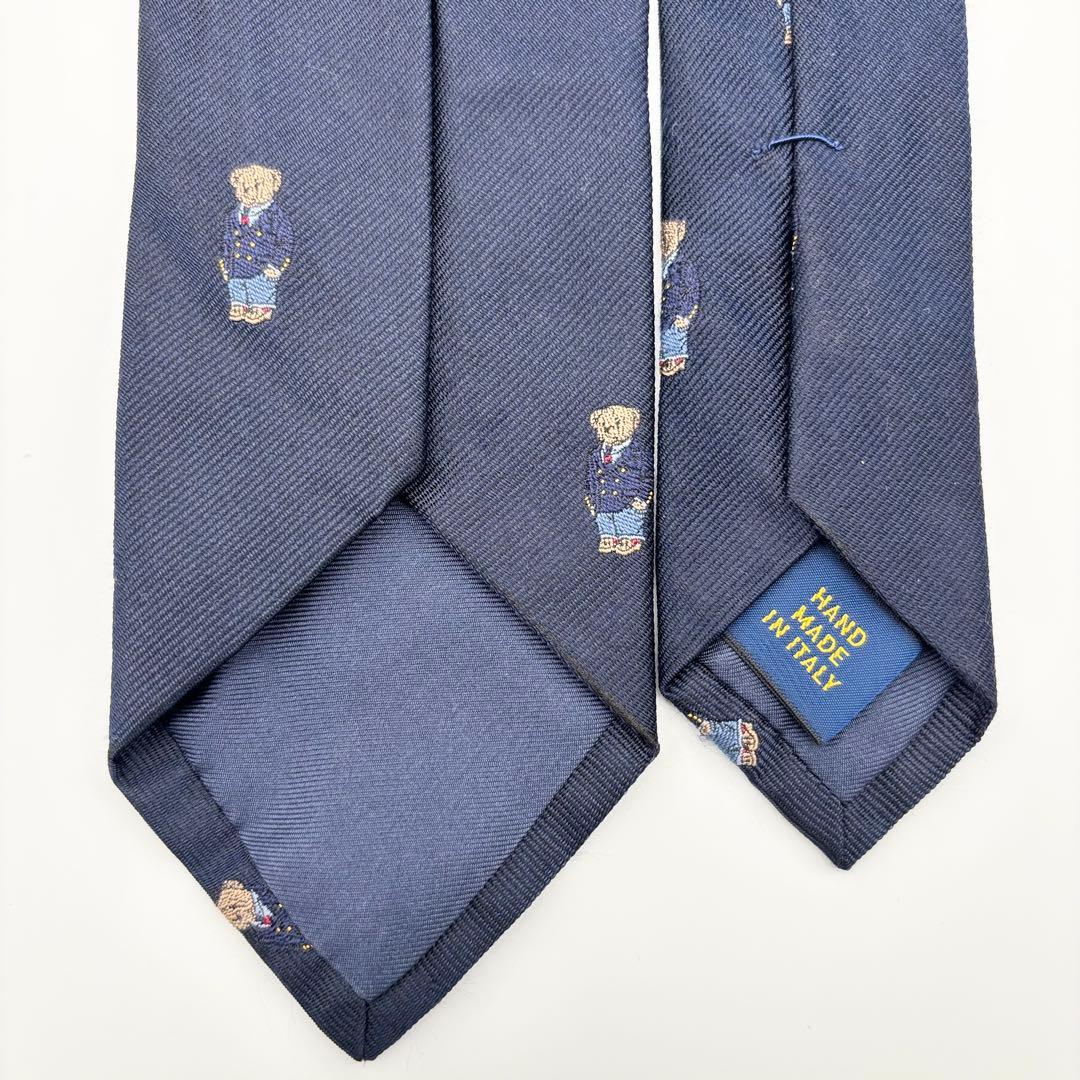 02208 ポロラルフローレン　ポロベア　ネクタイ　ネイビー　ナロータイ