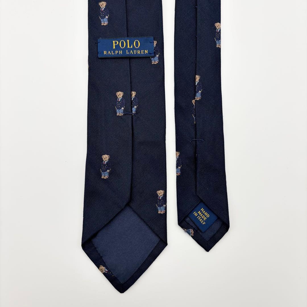 02208 ポロラルフローレン　ポロベア　ネクタイ　ネイビー　ナロータイ