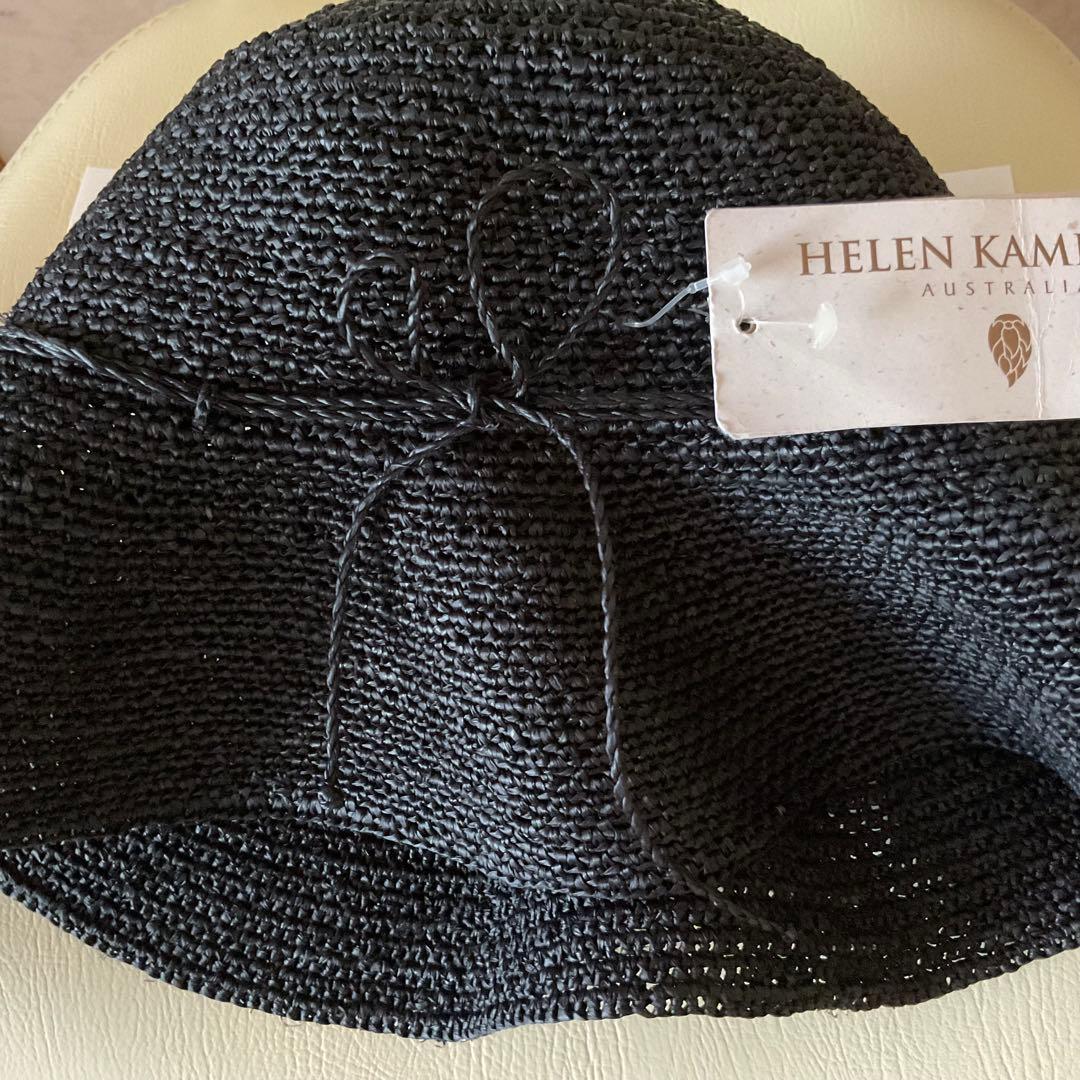 HELEN KAMINSKI ラフィアストローハット　麦わら帽子 チャコール