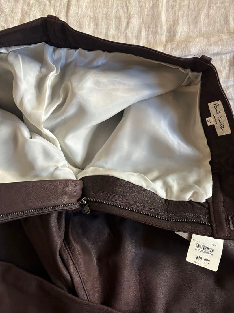 激レア　未使用　ポールスミス　ゴートレザー　山羊革　レザーパンツ　w31