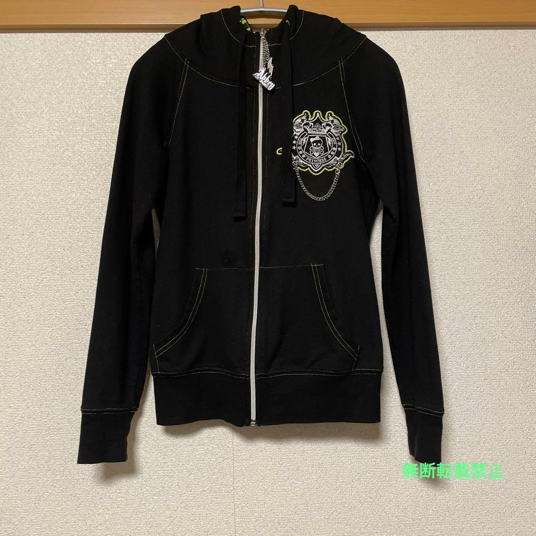 初期/希少/Abbey Dawn ブラック　ネオングリーン　ゼブラ　パーカー