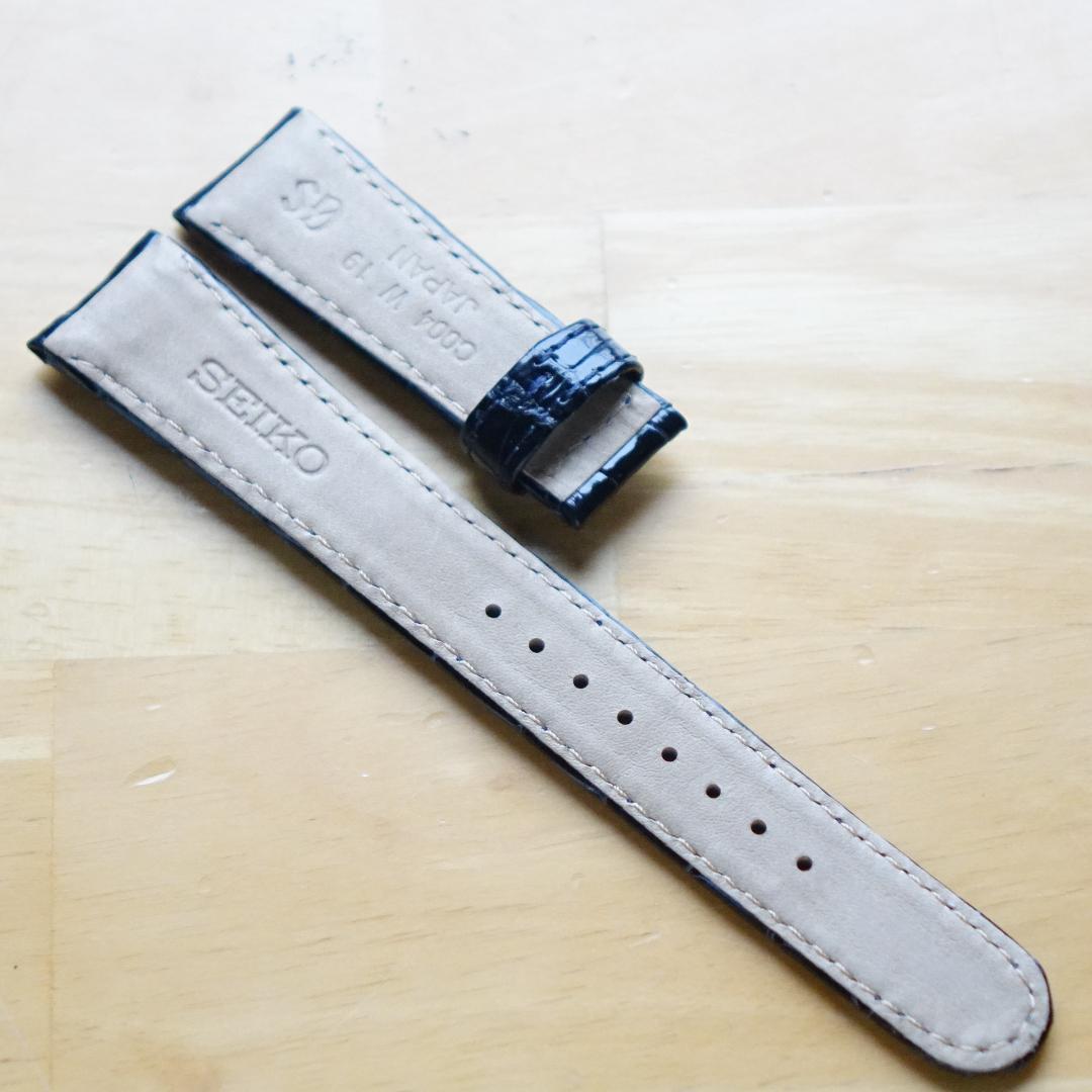 【新品未使用】Grand seiko 純正クロコダイル　ネイビー 竹符 19mm