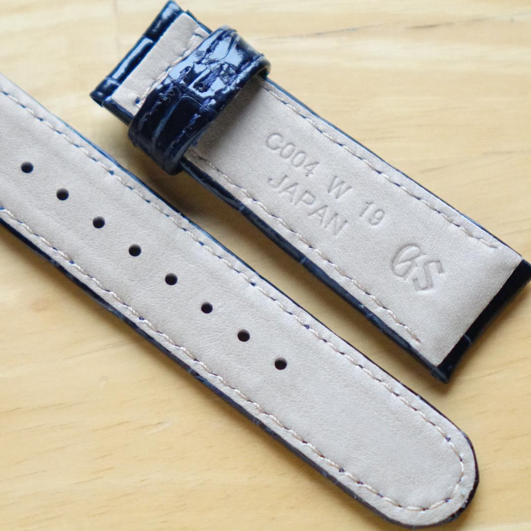 【新品未使用】Grand seiko 純正クロコダイル　ネイビー 竹符 19mm