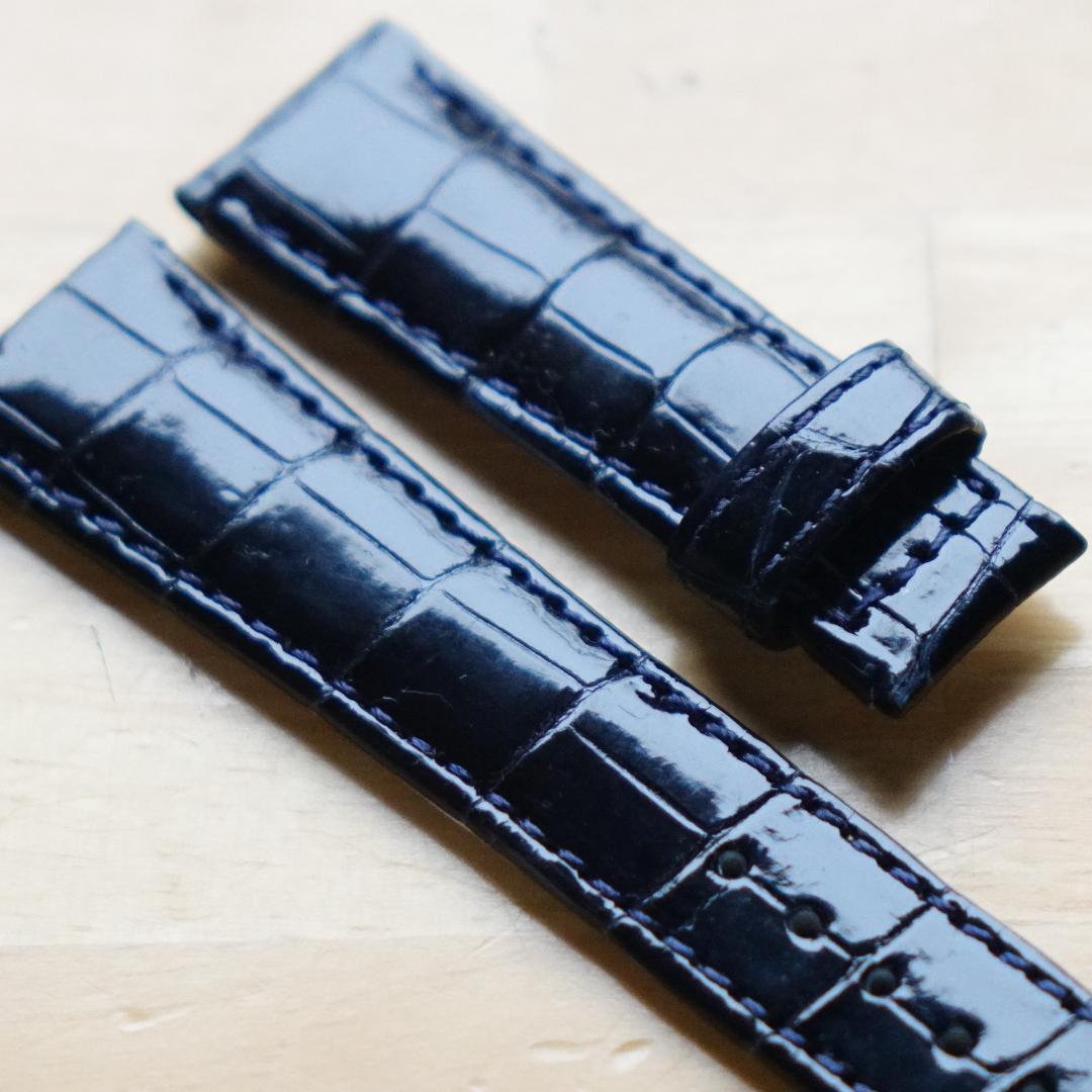 【新品未使用】Grand seiko 純正クロコダイル　ネイビー 竹符 19mm