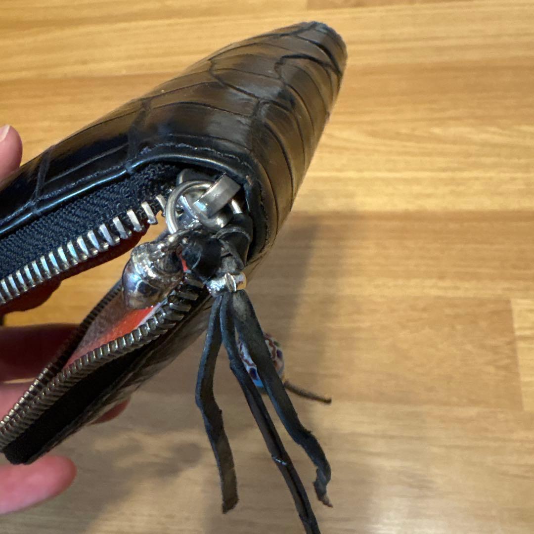 BRÚ NA BÓINNE 二つ折り財布 クロコ 黒