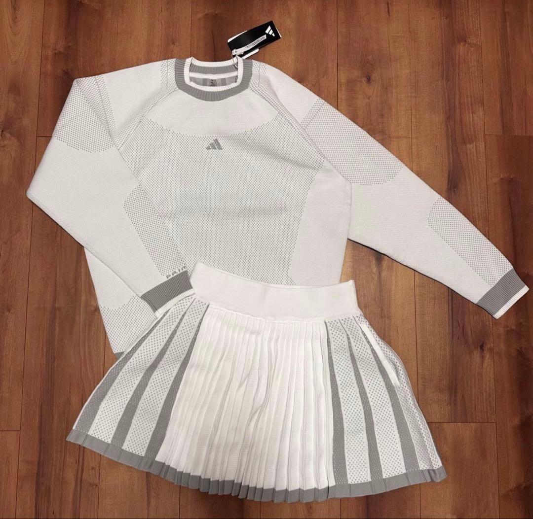 長袖セーター　オーバーサイズ　プリーツスカート　ニット　セットアップ　秋冬　新品