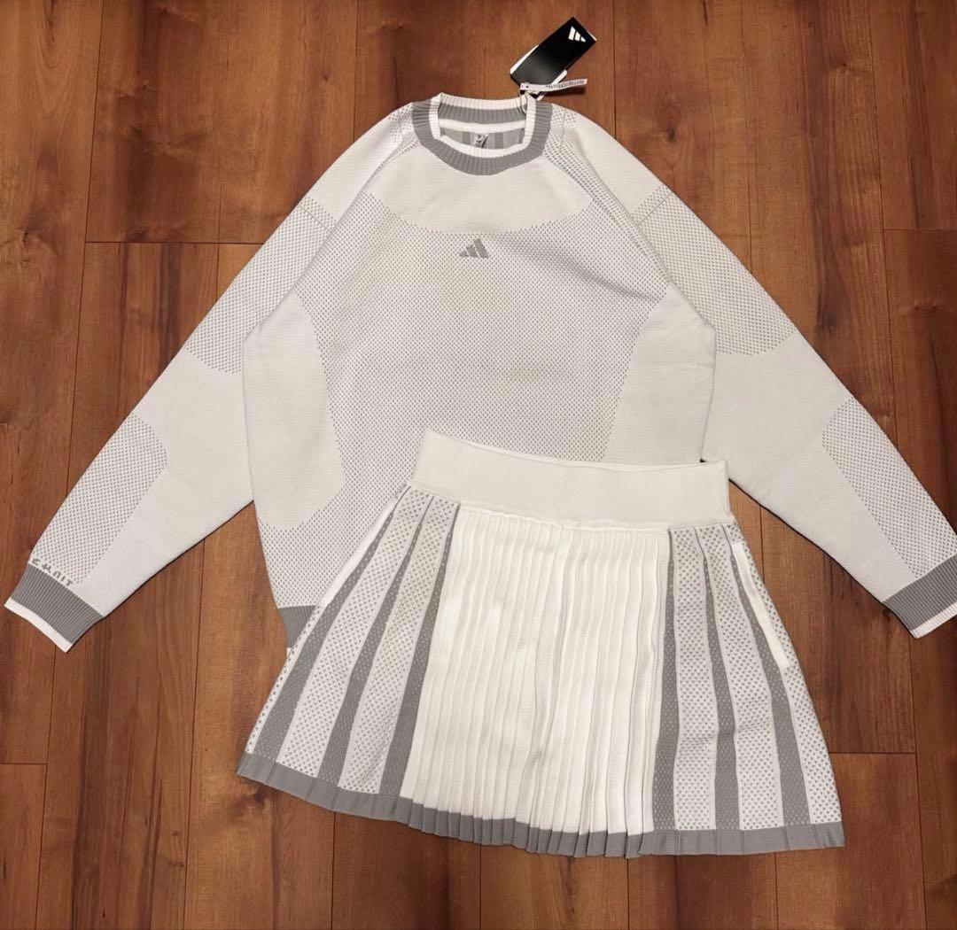 長袖セーター　オーバーサイズ　プリーツスカート　ニット　セットアップ　秋冬　新品