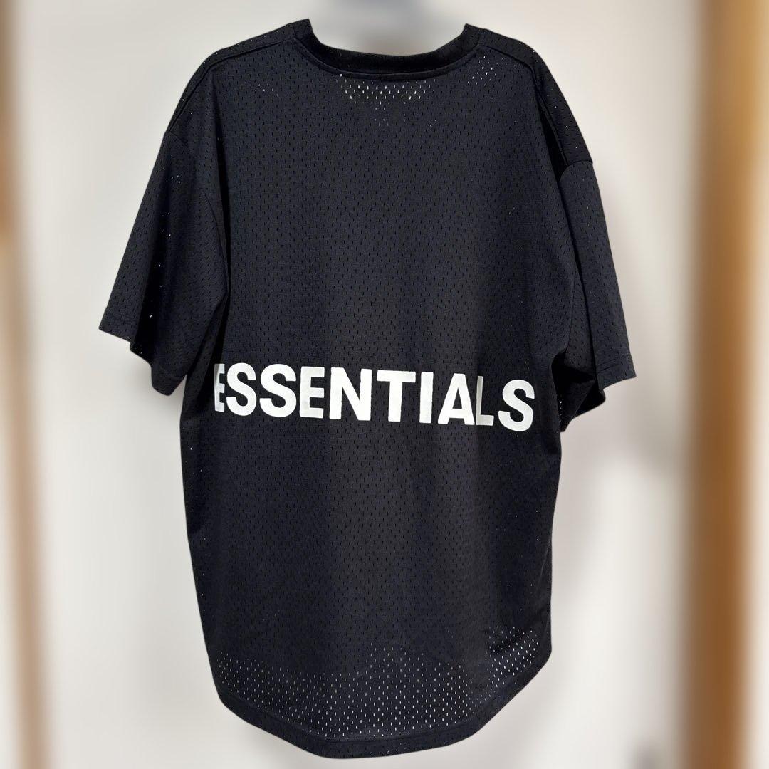 フィアオブゴッド エッセンシャルズ　メッシュTシャツ　黒