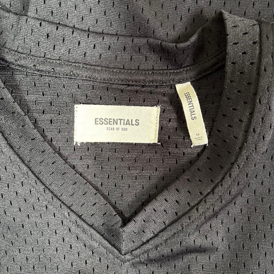 フィアオブゴッド エッセンシャルズ　メッシュTシャツ　黒