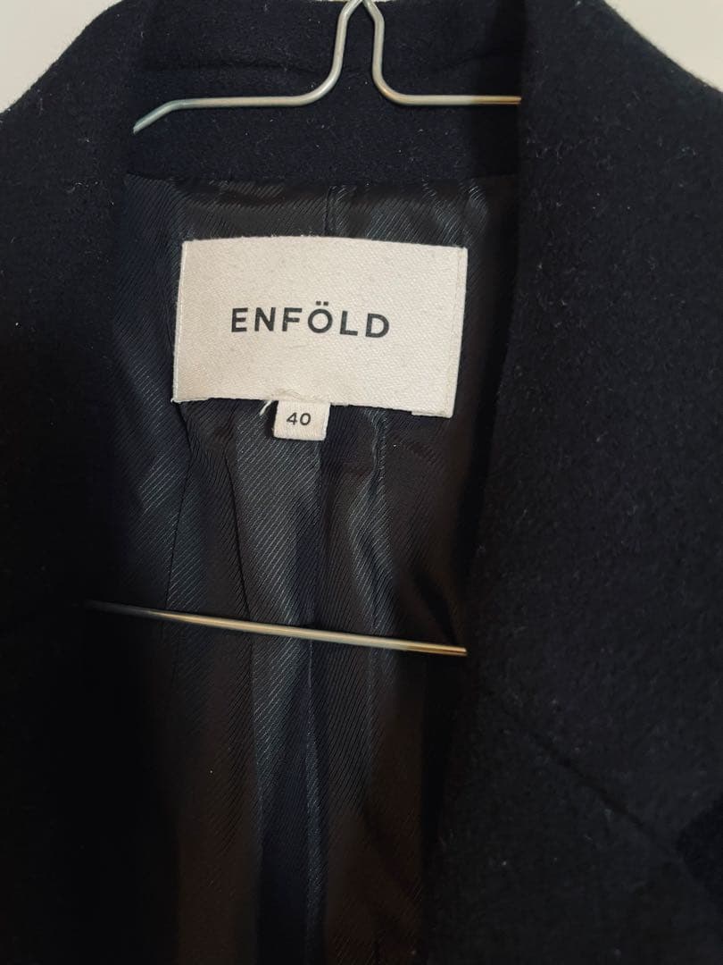 限定値下げ※ENFOLD　コクーン チェスターコート40 黒/ブラック