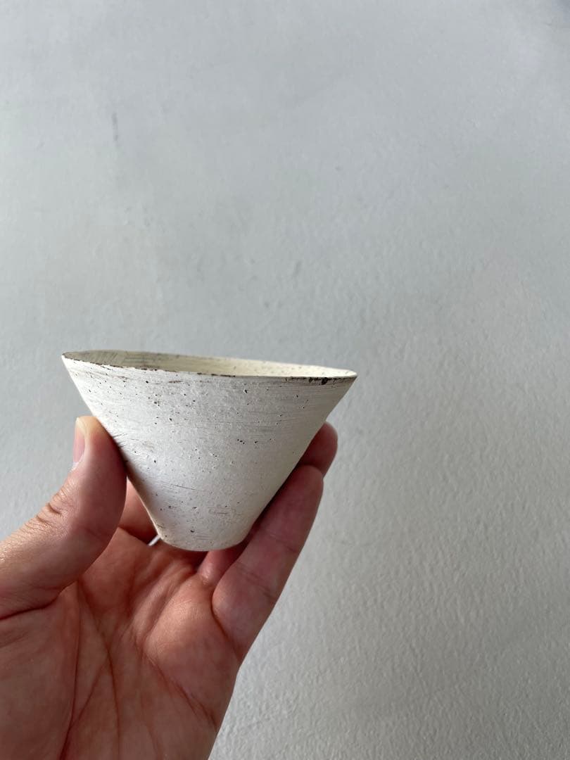 二階堂明弘 三角カップ 3客セット 白 中国茶 茶杯