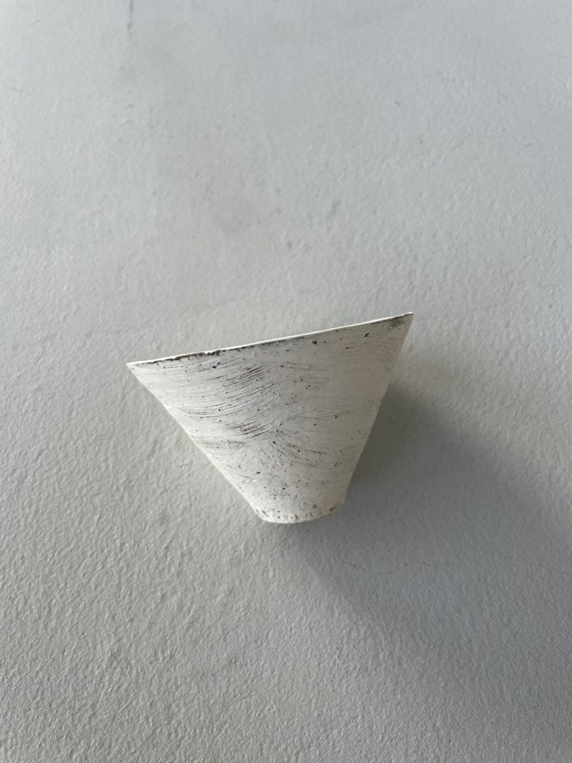 二階堂明弘 三角カップ 3客セット 白 中国茶 茶杯