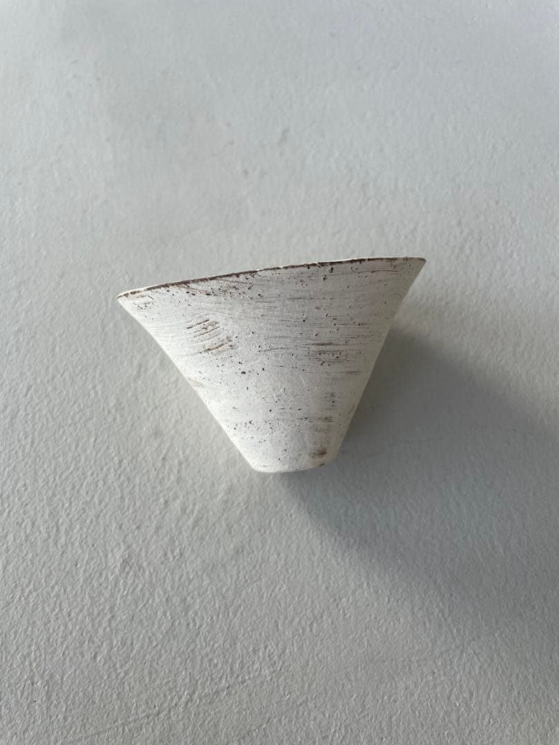 二階堂明弘 三角カップ 3客セット 白 中国茶 茶杯