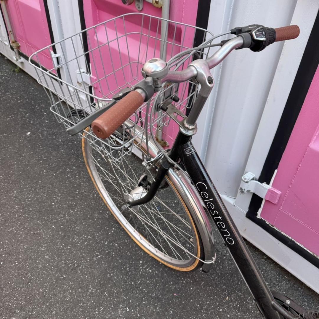 Celsteno シティサイクル 27インチ ブラック LEDオートライト